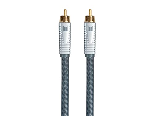 Монолитна кабел RCA - Сребърен - 6-Крак Акорд, 24-каратные Позлатени Конектори, алуминиево фолио, екран с мед оплеткой