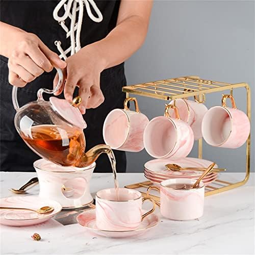 Английски следобеден чай, набор от цветни чаени чаши, Европейският Керамични топлоустойчива Стъклена кана за варене на плодове, отопление чайник (Цвят: A, размер: ка