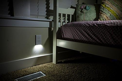 SnapPower SafeLight - Защитни стенни изход за деца с led подсветка - Без батерии или кабели и се Инсталира за секунди - (Декор, бял) (1 опаковка)