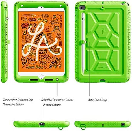 Калъф за iPad Mini 5, серия Poetic TurtleSkin [Защита на ъгъла / на бронята][Долните вентилационни отвори] Защитен силиконов