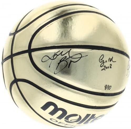 Кобе Брайънт 2008 и 2012 г. Златен Медал на Олимпийските Игри По Баскетбол с Автограф 9/10 Панини COA - Баскетболни топки с автографи