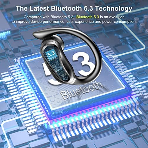Безжични слушалки в ушите Rulefiss Bluetooth 5.3 с двоен led цифров дисплей, време на възпроизвеждане на 42 часа, супер
