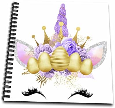 3D Илюстрация Бляскав цвят с изображение на Златен Великден Мордочки Еднорог - Книги за рисуване (db_356988_3)