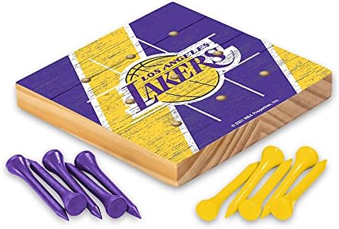 Игра на Тик-так-палеца Rico Industries NBA Peg 4,25 x 4,25 инча, Дървена игра на тик-так-палеца Размер За Пътуване -