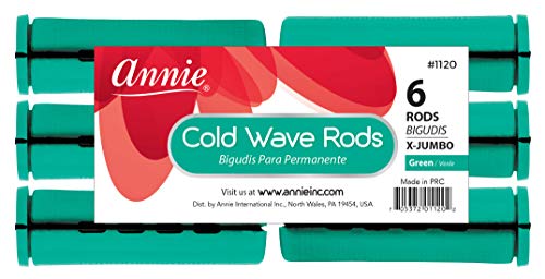 Пръти Ани Short студена вълна с ластик маша за коса и химически вълна - Бял - Комплект от 3 опаковки по 12 парчета (36 броя)