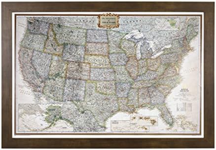 Карти за пътуване с бутони, Персонализирани за представителите на изпълнителната власт на САЩ, в кафява рамка в селски