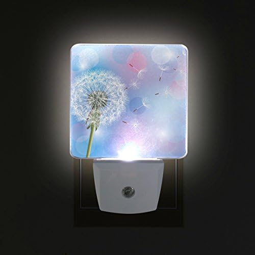 Naanle Комплект от 2 Пролетни цветове от Глухарче с Розов Син неонови осветена Цветен Пузырьком Автоматичен Сензор LED