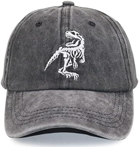 Бейзболна шапка с виртуален скелет на Динозавър T Rex за мъже И Жени, Реколта Памучен Промытая Потертая Шапка за Татко