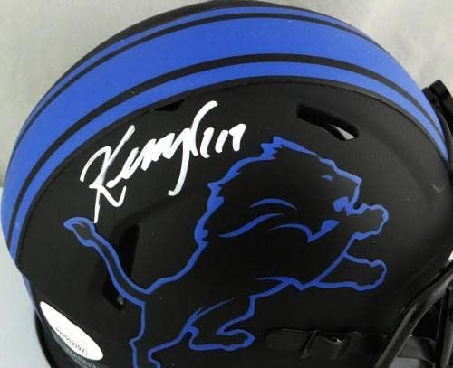 Мини-каска Detroit Lions Eclipse с автограф от Кени Голладея - JSA Auth W * White - Мини-каски NFL с автограф