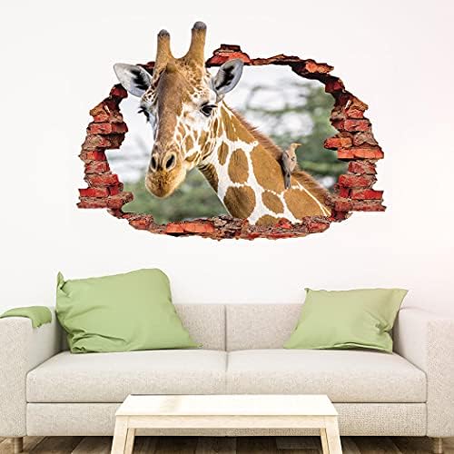 Забавен стикер за стена с жирафа - System Wall Art 3D Принт За дома - декорация на стените във формата на животно Жираф