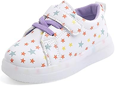 Обувки за малки момичета, детски спортни обувки с led подсветка, детска светещ обувки за момичета, детски обувки (лилаво, 5-5,5 години)