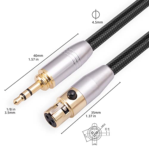 HUALEU 6 ФУТА 3,5 мм Взаимозаменяеми кабел за слушалки AKG K240/K240S/K240MK II/K702/K271s/K182/K175/K181/K371/Q701,