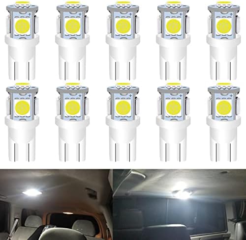 UNXMRFF 194 led лампи бяло 6000 К, led лампи T10 за карти, led крушки W5W 168, 2825, 5050 Ярки led чипове 12 vdc, 194 Сменяеми лампи за автомобилни куполни врати, любезно предоставени от регистра