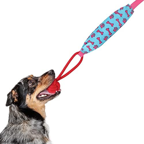 Qidordour Пищащая Играчка за Теглене на Въже, Играчки за агресивни кучета, Миещи Въжени Топки за никнене на млечни зъби, Играчки за теглене въже за малки и Големи Кучета,