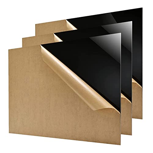 3 Опаковки Черен Лист от Плексиглас с Дебелина 12 x 24 x 1/8 от Черен Акрил лист, лента от Прозрачна Акрилна пластмаса с дебелина 3 мм, Diy, Сватбена Заготовки, Вырезанная за