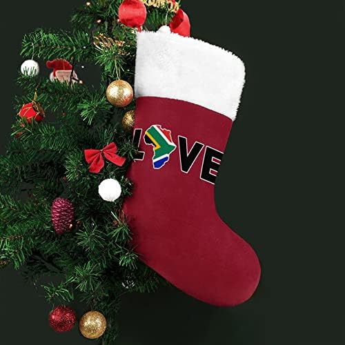 Любовта Южна Африка Коледа Отглеждане Окачени Чорапи С Принтом Коледно Дърво Украса За Камината