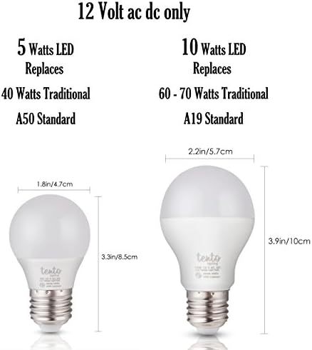 tento Lighting RV E26 Led Лампи с Ниско Напрежение От 12 Волта Edison Base, Ниско Напрежение Автономен осветление на