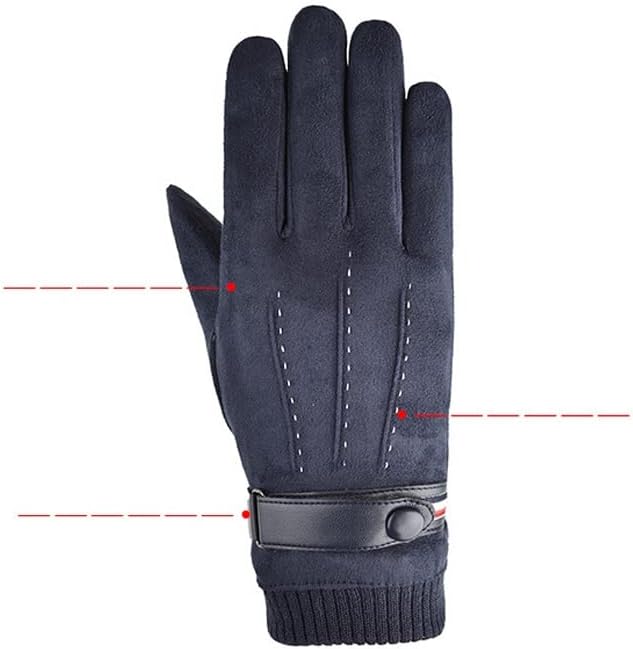 нови кадифени ръкавици с три линии, мъжки зимни ръкавици за защита от топлина и студ плюс Кадифе мотоциклетни ръкавици с дебелина сензорен екран (Цвят: B размер: Еди?