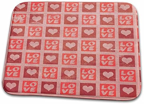 3dRose PS Creations - Розови Сърца и любов в старинен стил - Постелки за баня (rug-99329-1)