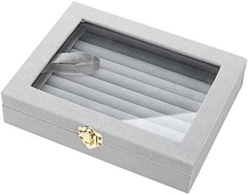 Ковчег за бижута от Бархатного Стъкло HEWADY, Кутия За Съхранение на Скоби За бижута Кутия За съхранение на Обици