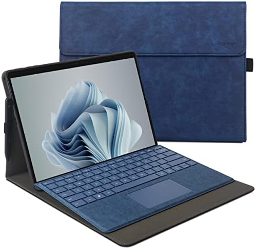 калъф xisiciao за Microsoft Surface Pro 9 с мека черупка от TPU, Съвместим с фирмена клавиатура, ултра-тънък и лек Дизайн отвеждане на топлината (в синьо)