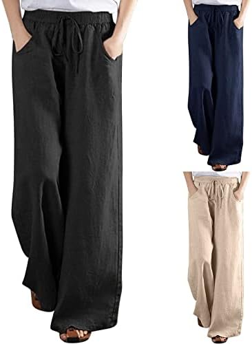 DSODAN/ Летни Дамски Панталони от памук и Лен, Елегантни Всекидневни спортни Панталони-Палацо, Модерни Панталони на съвсем