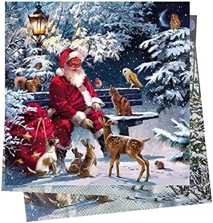 20-каратные Животни Санта Салфетки Коледни Салфетки Коледни Хартиени Салфетки Коледни Коктейлни Салфетки Хартиени Кърпи