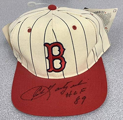 Бейзболна Шапка с Автограф на Карл Ястржемски Red Sox MVP All Star Gold Ръкавица HOF 89 JSA - Шапки С автограф
