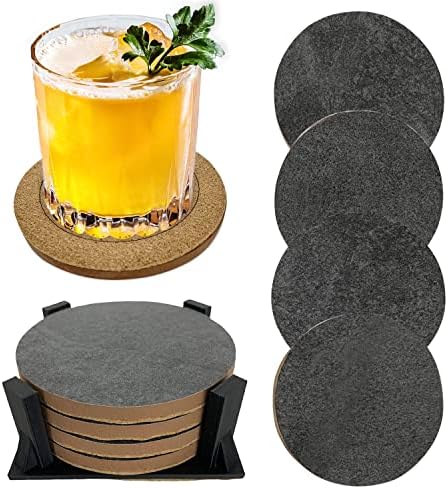 Поставка за кафе маса, Комплекти абсорбираща на каботажните по 4 броя, Керамична поставка за напитки в сланцевом стил
