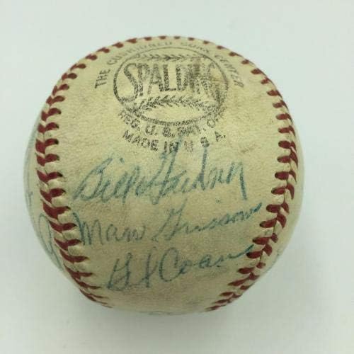 1955 Отборът на Ню Йорк Джайентс Подписа договор с Willey Мэйсом от Националната лига бейзбол JSA COA - Бейзболни топки
