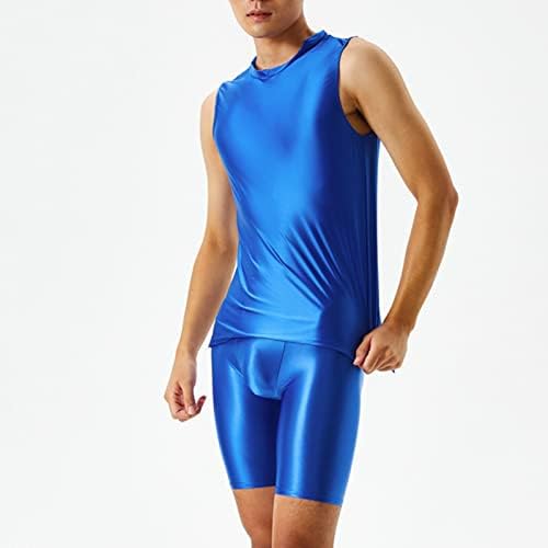 2023 Нов Мъжки Лъскав костюм, Секси от Копринено Прозрачни Панталони И жилетка за бодибилдинг. Пилешко Месо