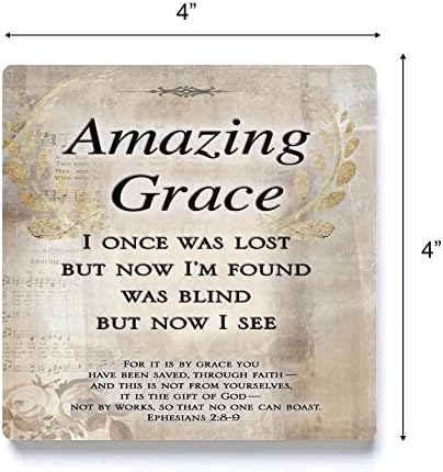 Amazing Grace Golden Cream Music 4 x 4 Абсорбиращи Керамични квадратни подложки Опаковка от 4 броя