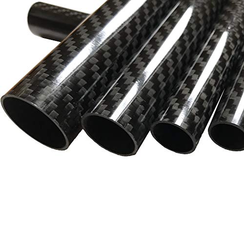 KARBXON - Тръби от въглеродни влакна - Черна - 14 mm X 12 mm X 1000 мм - Кухи пръти, изработени от въглеродни влакна - Гланц на тръби от въглеродни влакна - Тръби от чист карбон - Лес