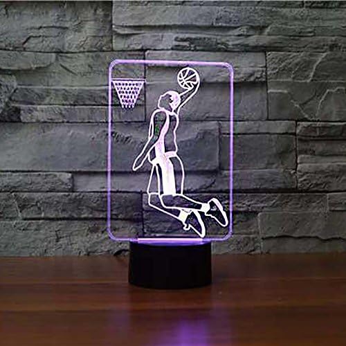 3D Баскетболен Отскок на Работа нощна светлина Сензорен Прекъсвач Декор Тенис на Маса, Лампа за Оптични Илюзии 7 Променящия