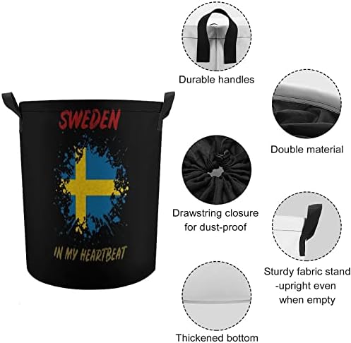 Швеция в Моя Сърцебиене Сгъваема Кошница за дрехи, Голяма Кошница за дрехи Лека Кошница За Органайзер за Съхранение на