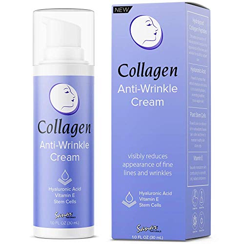 Хидратиращ крем за лице Sanar Naturals Collagen Cream - Намалява бръчките, хидратира и стяга цвета на кожата от хиалуронова