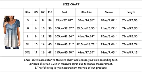 Туника с Цветен Принтом, Потници за Жени, Без Приятелка, Скрывающие Корема, Тениски, Летни Ежедневни Блузи С Къс Ръкав и V-образно деколте и копчета