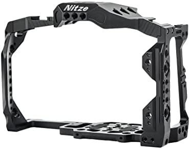 Камера Nitze Cage Стенд с рельсовой конструкция на НАТО n Планина за студен башмака е Съвместимо с Blackmagic Pocket Cinema Camera BMPCC 6K Pro