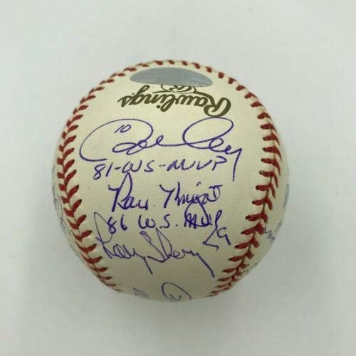 РЕДКИ Бейзболни 16 Топки за MVP на Световните серии с няколко автограф от Steiner COA - Бейзболни топки с автографи COA