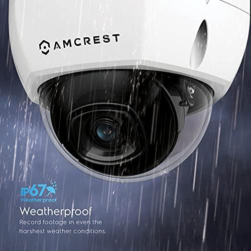 Amcrest 2-комплектная куполна POE IP камера UltraHD 4K (8 Mp), 3840x2160, нощно виждане 98 метра, обектив 2,8 мм, защита от атмосферни въздействия IP67, антивандальность IK10, запис на microSD, Бя