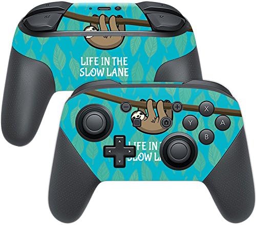 Кожата MightySkins, съвместим с контролера на Nintendo Switch Pro - Slow Sloth | Защитно, здрава и уникална vinyl стикер-опаковка | Лесно се нанася, се отстранява и обръща стил | Произведен?