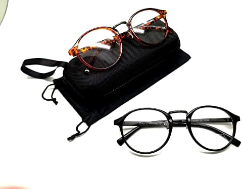 SydeStyle Бифокални Очила за Четене, Ридеры за Мъже и Жени (2 опаковки) Големи Овални Кръгла Оптични Рамки 1.50 2.00