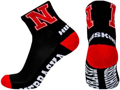 Чорапи NCAA Nebraska Cornhuskers Quarter, Червени / Черни, Един размер