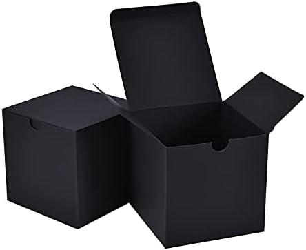 Подаръчни Кутии NIGNYA 4x4x4, Малки Кутии Подарък 50 БР., Черна Кутия от крафт-хартия с Капак за парти, Украси, Предложения
