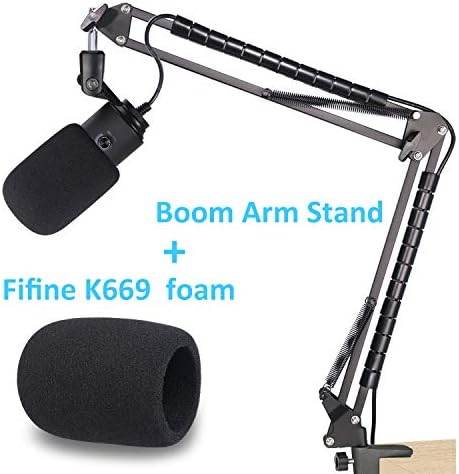 Барабани микрофон K669, стойка за микрофон, предното стъкло и Кабелна буш са Съвместими с USB микрофон за подкасти Fifine
