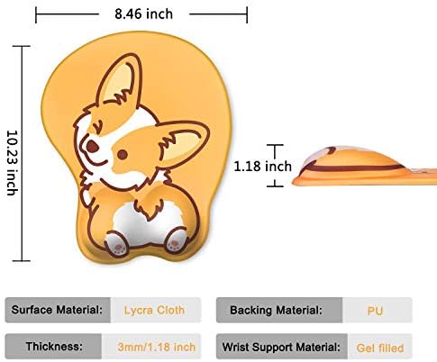 С ергономичен дизайн подложка за мишка HAOCOO с подкрепата на китката, Нескользящая основа, сладък Гелевый подложка за