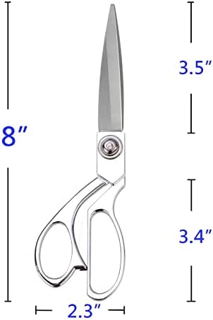 Ножица за плат Wild & Bold Универсални 8 Сребърни Шевни Ножици Професионални ножици Заредете с Сверхострым острие от