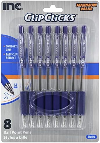 2 комплекта химикалки с прибиращ клип на 8 клипс син цвят