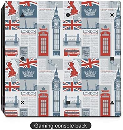 Тема на Великобритания и Лондон Британски Флаг PVC Залепваща Стикер, Защитен Стикер за PS4 Pro/PS4 Slim Controller