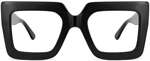 Дамски Дебели Извънгабаритни квадратни очила за четене Zeelool Readers Стандартно с антирефлексно покритие Brandon VFP0306